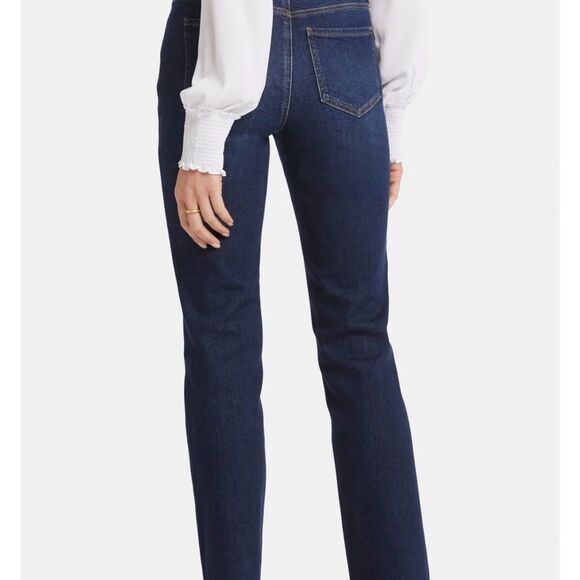 NYDJ Marilyn Straight Jeans High Waist Stretch Dark Riverbridge 31" Inseam 10 - Picture 3 of 15